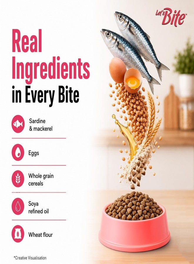 Let's Bite Let’s Bite Active Adult Dry Cat Food 1kg+ 1kg (Total 2kg) - Image 2