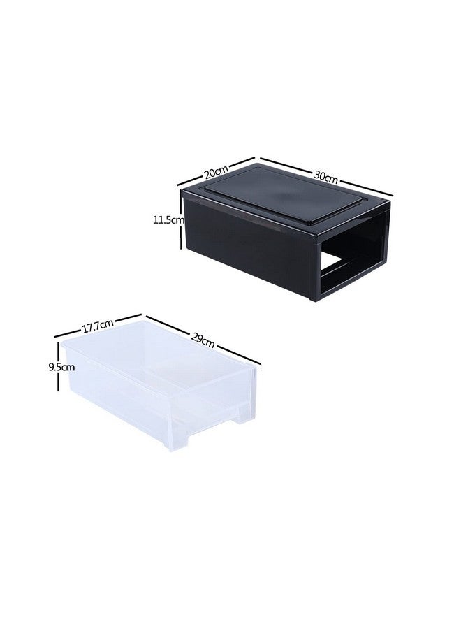 Saedy 3 Pack Stackable Drawer Unit, 6.5 Quart Plastic Desktop Storage Drawer Box, F - Image 2