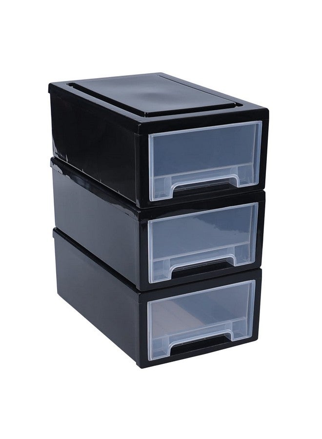 Saedy 3 Pack Stackable Drawer Unit, 6.5 Quart Plastic Desktop Storage Drawer Box, F - Image 5
