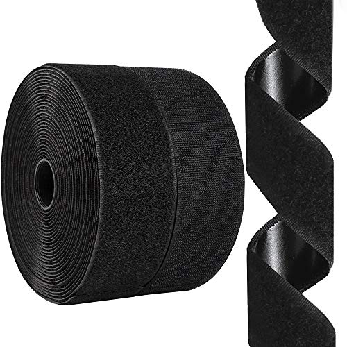 SOURRI 2 Inch x 26 Feet Hook and Loop Tape Sticky Back Fastener Roll, Nylon Self Adhesive Heavy Duty Strips Fastener for Home Office School Car and Crafting Organization - Image 1