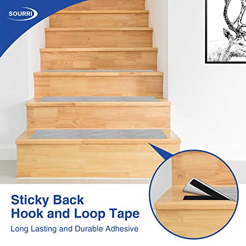 SOURRI 2 Inch x 26 Feet Hook and Loop Tape Sticky Back Fastener Roll, Nylon Self Adhesive Heavy Duty Strips Fastener for Home Office School Car and Crafting Organization - Image 3