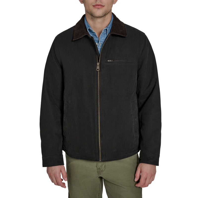 Levi's Men's Cotton Depot Jacket with Corduroy Collar, Black, Small - Image 1