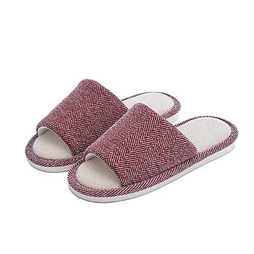 AioTio Fabric Slippers - Indoor & Outdoor, Non-Slip, Four Seasons, Soft Bottom, Couple Slippers (Purple 5-6 Women/3-4 Men) - Image 1