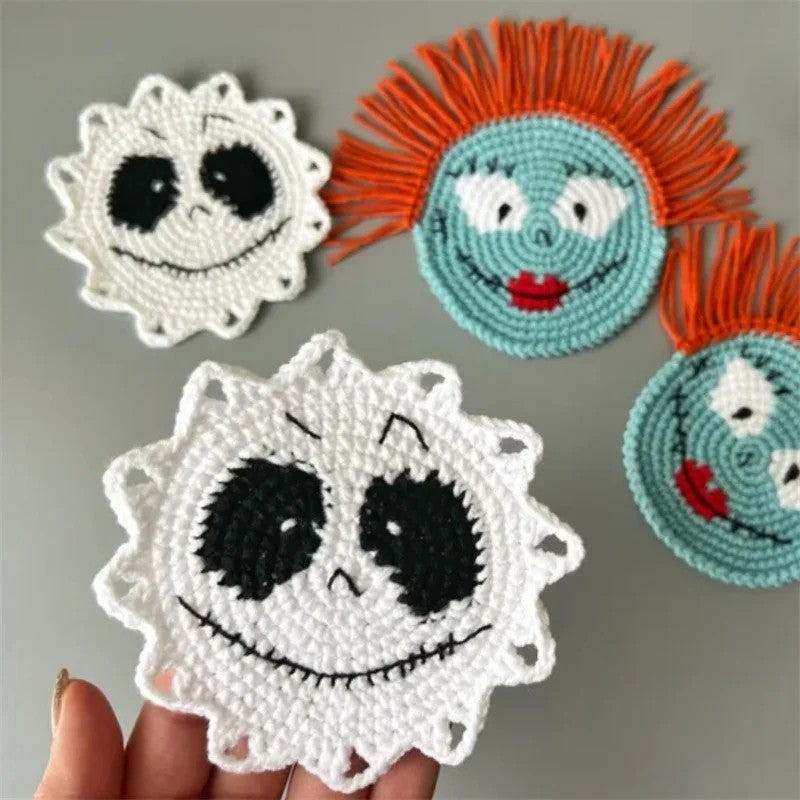 Y&D New European & American Cartoon Hand-Crocheted Funny Fashion Ghost Voodoo Doll Coasters – Unique Decorative Drink Coasters for Home, Party & Gift - Image 5