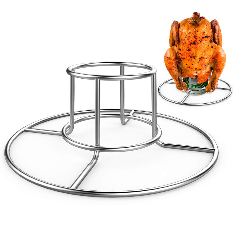 RUSFOL Beercan Chicken Rack Stainless Steel Chicken Stand for Smoker and Grill