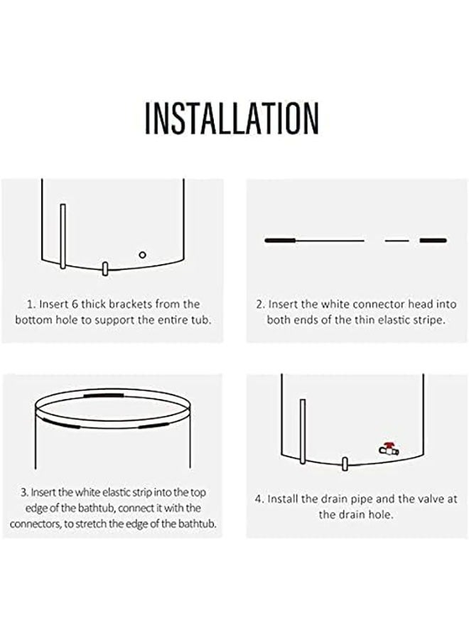 Portable Foldable Bathtub for Adults Japanese Immersion Bathtub with Hot Foam Independent Bathtub Folding Spa with Free Pillow (Blue) - Image 5