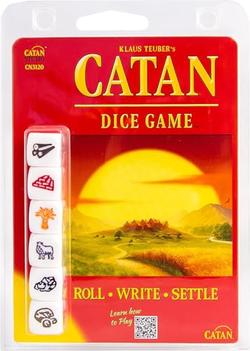 Catan لعبة النرد كاتان - متعة محمولة للمغامرات أثناء التنقل! لعبة استراتيجية، لعبة عائلية للأطفال والبالغين، للأعمار 7 سنوات فما فوق، 1-4 لاعبين، وقت اللعب 15-30 دقيقة، من إنتاج استوديو كاتان - Image 1