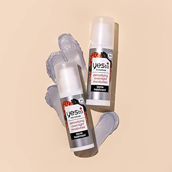 Yes To Tomatoes Detoxifying Overnight Moisturizer, Quick-Absorbing Formula That Helps Exfoliate Skin & Prevent New Acne, With Salicylic Acid & Charcoal, Natural, Vegan & Cruelty Free, 1.7 Fl Oz - Image 5