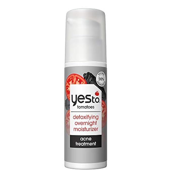 Yes To Tomatoes Detoxifying Overnight Moisturizer, Quick-Absorbing Formula That Helps Exfoliate Skin & Prevent New Acne, With Salicylic Acid & Charcoal, Natural, Vegan & Cruelty Free, 1.7 Fl Oz - Image 1