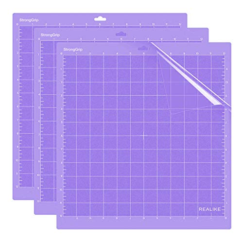 REALIKE 12x12 StrongGrip Cutting Mat Compatible with Cricut Maker 3/Maker 4/Maker/Explore 3/4/Air 2/Air/One(3 Mats), Gridded Adhesive Non-Slip Cut Mat for Crafts, Quilting, Sewing and All Arts - Image 1