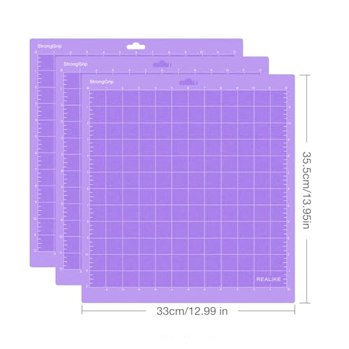 REALIKE 12x12 StrongGrip Cutting Mat Compatible with Cricut Maker 3/Maker 4/Maker/Explore 3/4/Air 2/Air/One(3 Mats), Gridded Adhesive Non-Slip Cut Mat for Crafts, Quilting, Sewing and All Arts - Image 2