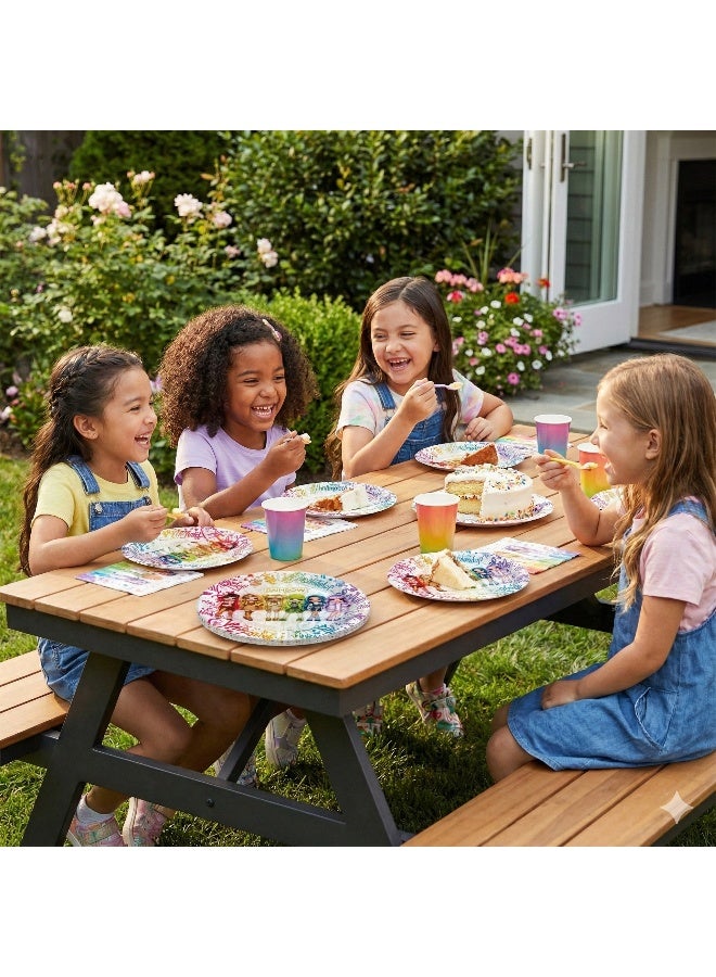 Ciao Rainbow High Compostable Paper Plates 18 cm – Pack of 8 Eco-Friendly Party Plates for Kids Birthdays - Image 2