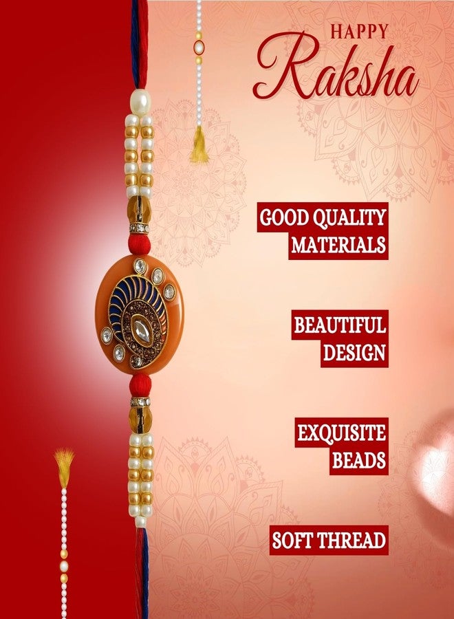Sage Square Resin Rakhi for Bhai, Brother on Raksha Bandhan | Handmade Designer Resin Art, Thread, Beads & Emotional Bond | Rakhi Gift with Roli Chawal | Traditional Design | Festival Celebration (Type 4) - Image 4