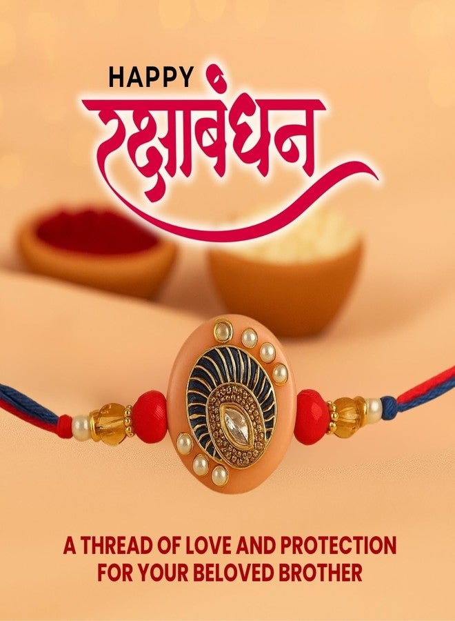 Sage Square Resin Rakhi for Bhai, Brother on Raksha Bandhan | Handmade Designer Resin Art, Thread, Beads & Emotional Bond | Rakhi Gift with Roli Chawal | Traditional Design | Festival Celebration (Type 4) - Image 5