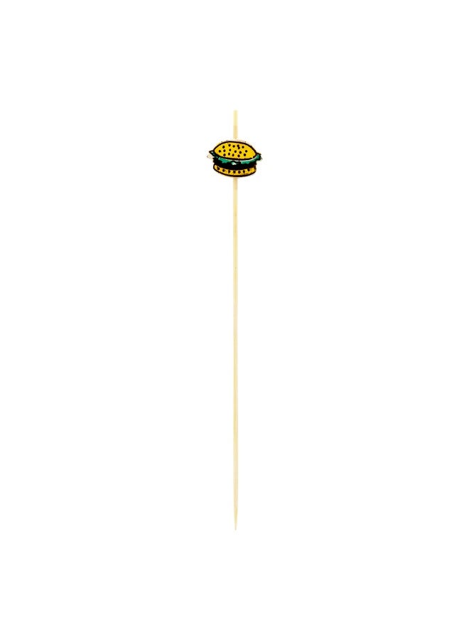 Restaurantware 6 Inch Bamboo Burger Skewers, 1000 Disposable Sandwich Picks - Built-In Burger Cartoon, Sustainable, Bamboo Decorative Food Picks, Durable, For Parties Or Picnics  - Image 1