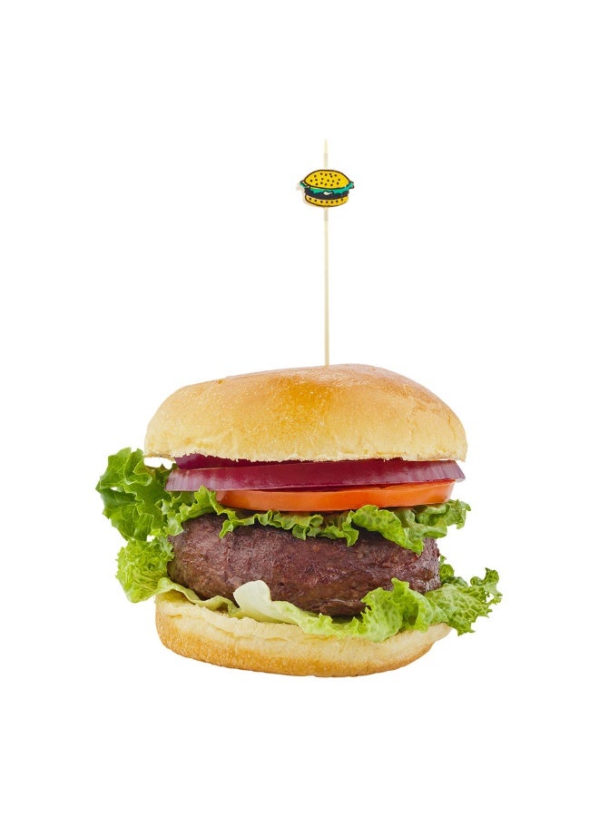 Restaurantware 6 Inch Bamboo Burger Skewers, 1000 Disposable Sandwich Picks - Built-In Burger Cartoon, Sustainable, Bamboo Decorative Food Picks, Durable, For Parties Or Picnics  - Image 2