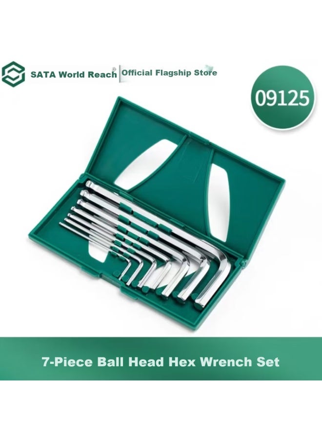 Sata Long Ball Head Metric Hex Wrench Set L-shaped Wrench Set 7pcs 09125 - Image 3