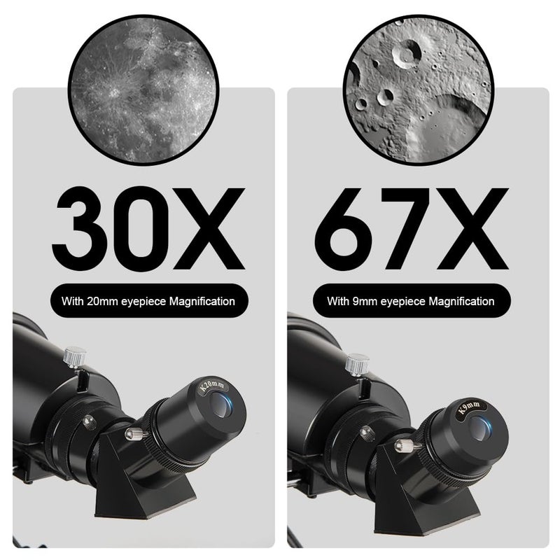 EACONN Telescope for Adults, 90mm Aperture, 600mm Refractor Telescope for Kids and Beginners, Telescopes for Adults, Astronomy with Handbag and Phone Adapter - Image 3
