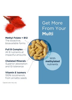 designs for health Twice Daily Multi - Iron-Free Adult Multivitamin Supplement - Multi Vitamin + Mineral for Adults with Vitamin C, B Vitamins, K, D, E, Folate + More - Non-GMO (60 Capsules)  - Image 5