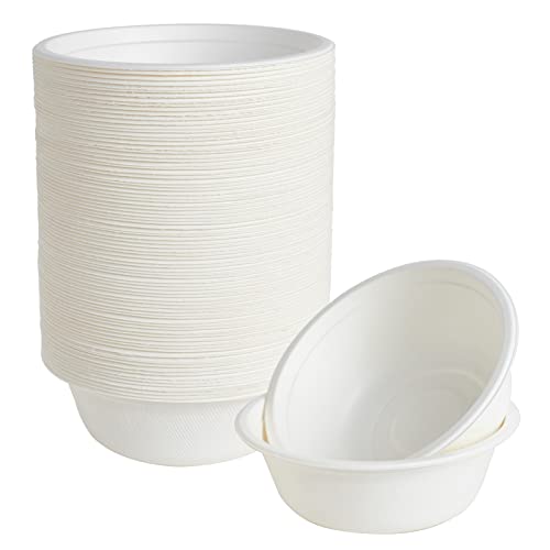 ECOLipak 16 oz Paper Bowls 150Pack Compostable Paper Bowls Bulk Heavyduty Disposable Bowls for Hot And Cold Food