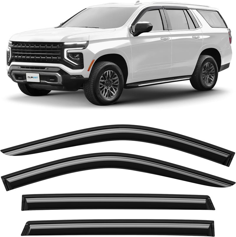 CLIM ART Durable Rain Guards for Chevrolet Tahoe 2021-2023 & Cadillac Escalade 2021-2023 - 4pcs Window Deflectors - Image 1