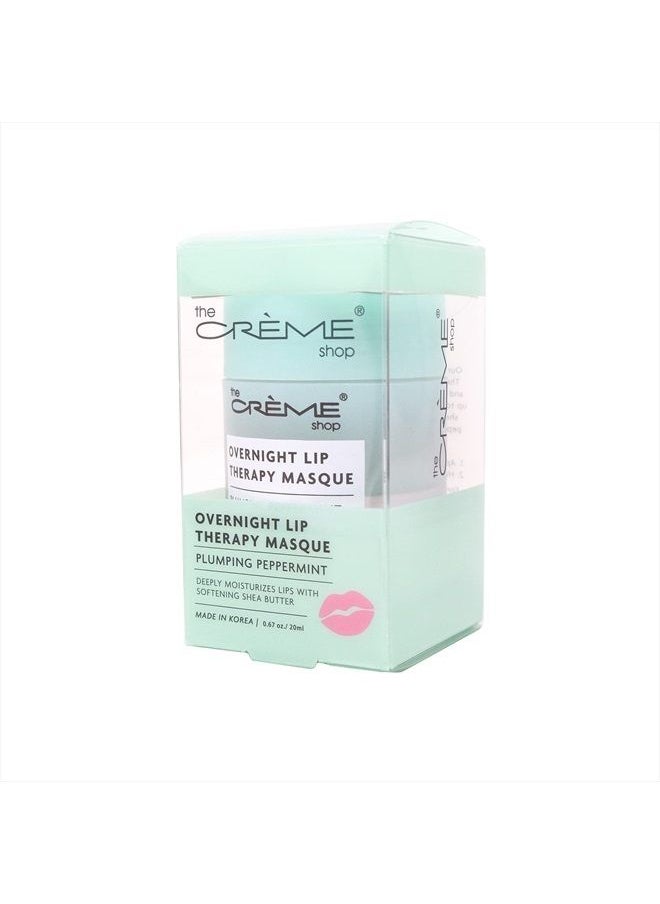 The Crème Shop Overnight Lip Therapy Masque, Collagen Lip Mask, Lip Mask Moisturizing, Korean Lip Mask, Lip Plumping Mask, Lip Sleeping Mask - Plumping Peppermint  - Image 1