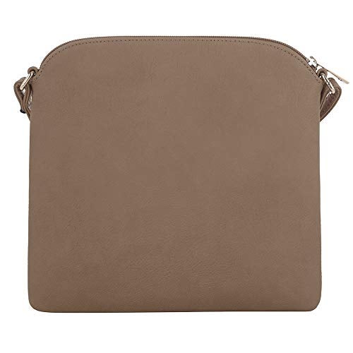 SG SUGU Lightweight Medium Crossbody Bag Shoulder Bag with Tassel and Zipper Pocket (Taupe) - Image 2