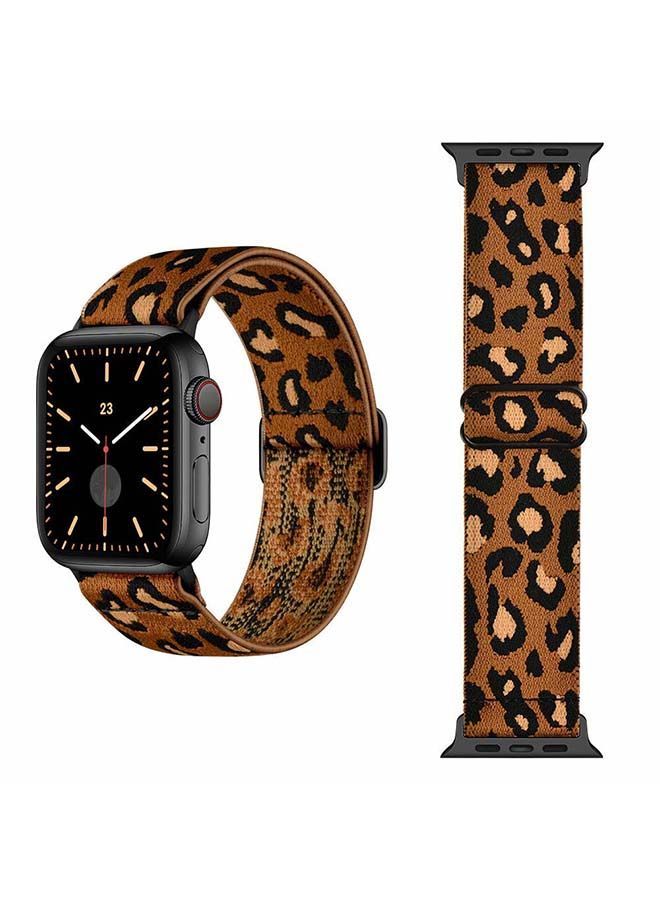 NIBEMINENT Funky Adjustable Braided Solo Band For Apple Watch Series 6/SE/5/4/3/2/1 44/42mm Wood Brown