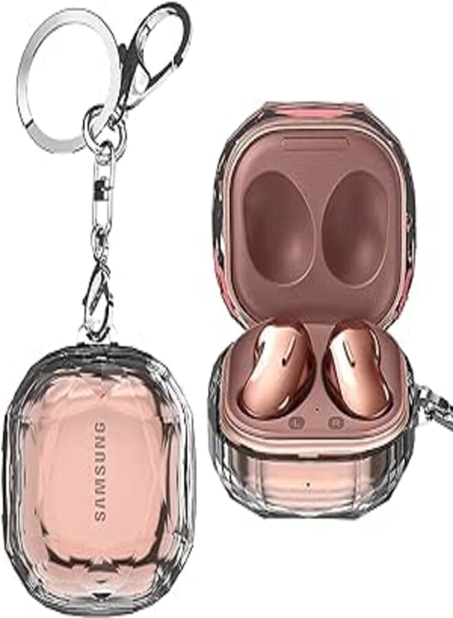 Goodern Goodern Compatible for Samsung Galaxy Buds 2 Case 2021/Samsung Galaxy Buds Pro Case 2021/Samsung Galaxy Buds Live 2020 Case Cover Crystal Case+Keychain for Galaxy Buds Live Galaxy Buds Pro-Clear 