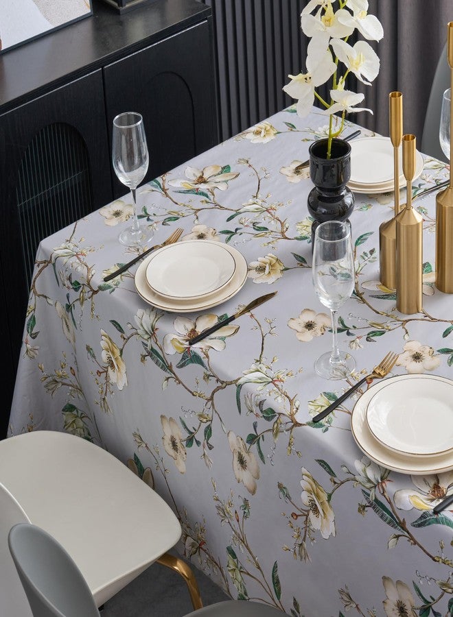 Pioggia مفرش طاولة من الفينيل مع بطانة من الفلانيل، مستطيل الشكل، مقاوم للماء والزيوت، غطاء طاولة بلاستيكي مقاوم للبقع وقابل للمسح للاستخدام الداخلي والخارجي (نمط A، 60 × 84 بوصة) - Image 5