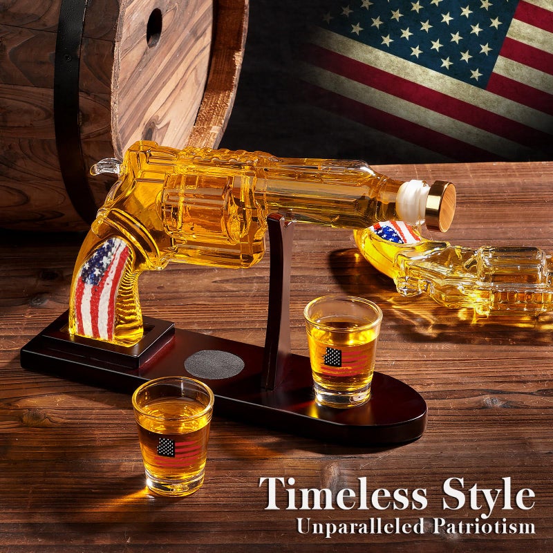 Oaksea Gifts for Men Dad, Unique Christmas Anniversary Birthday Gift for Him Husband, 9 Oz Whiskey Decanter Set with 2 Oz Shot Glasses, Cool Persinalized Presents liquor dispenser for Home Bar - Image 3