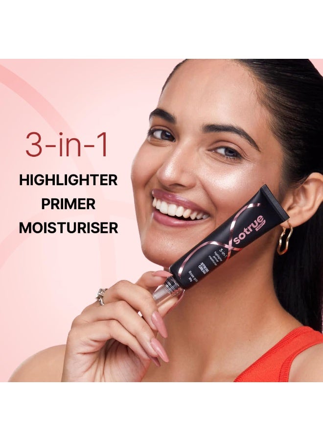So True Sotrue Strobe Cream Rose Gold for Face Radiance, Multipurpose Strobe Cream 30g, Dewy Glazed Instant Glow, Highlighter For Face, Boosts Hydration - For All Skin Types - Image 2