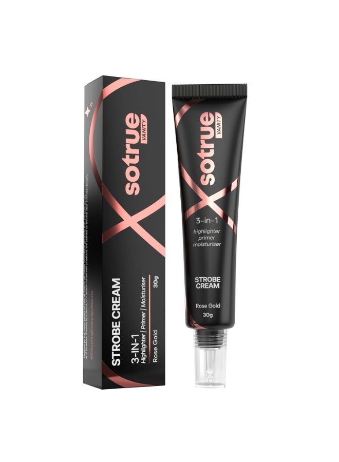 So True Sotrue Strobe Cream Rose Gold for Face Radiance, Multipurpose Strobe Cream 30g, Dewy Glazed Instant Glow, Highlighter For Face, Boosts Hydration - For All Skin Types - Image 1