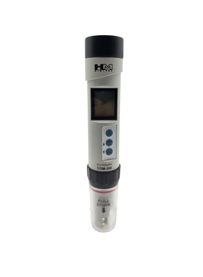 Hm Digital Com-300 Waterproof Professional Combo Meter – 4-in-1 TDS, EC, pH, Temperature Meter | USA Design | Auto Calibration | Measures µS, mS, PPM (0.5 & 0.7), Non-Linear EC-TDS Conversion  - Image 2