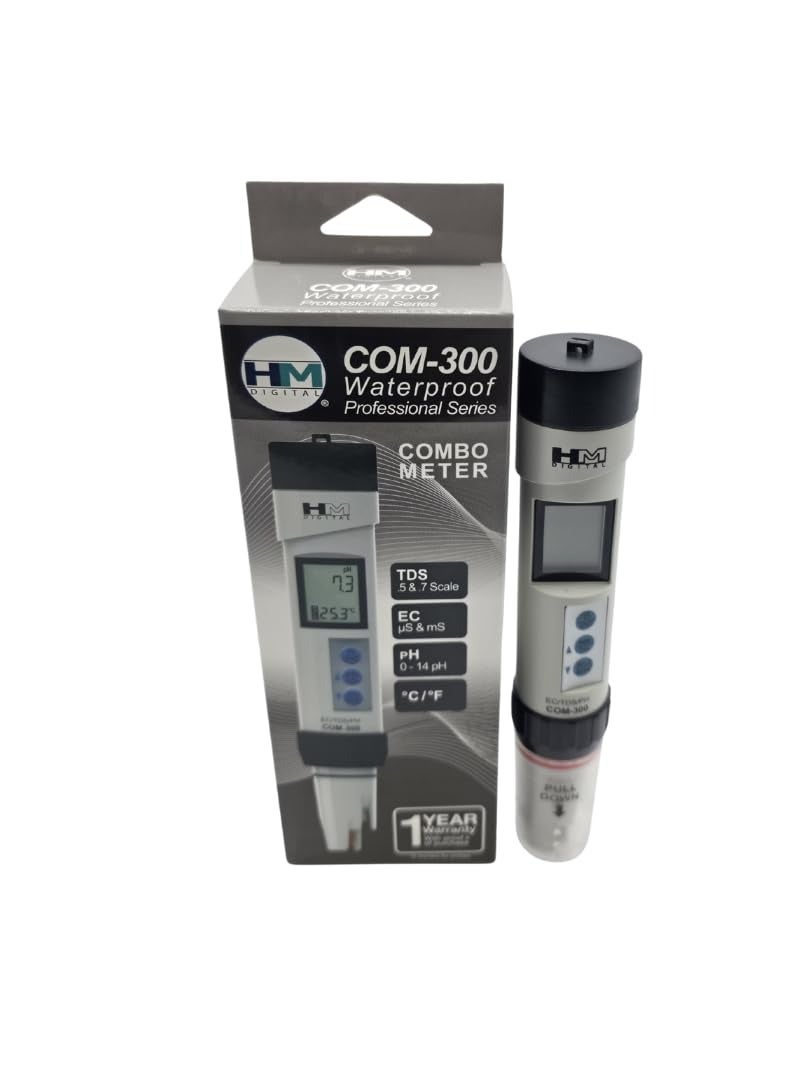 Hm Digital Com-300 Waterproof Professional Combo Meter – 4-in-1 TDS, EC, pH, Temperature Meter | USA Design | Auto Calibration | Measures µS, mS, PPM (0.5 & 0.7), Non-Linear EC-TDS Conversion  - Image 4