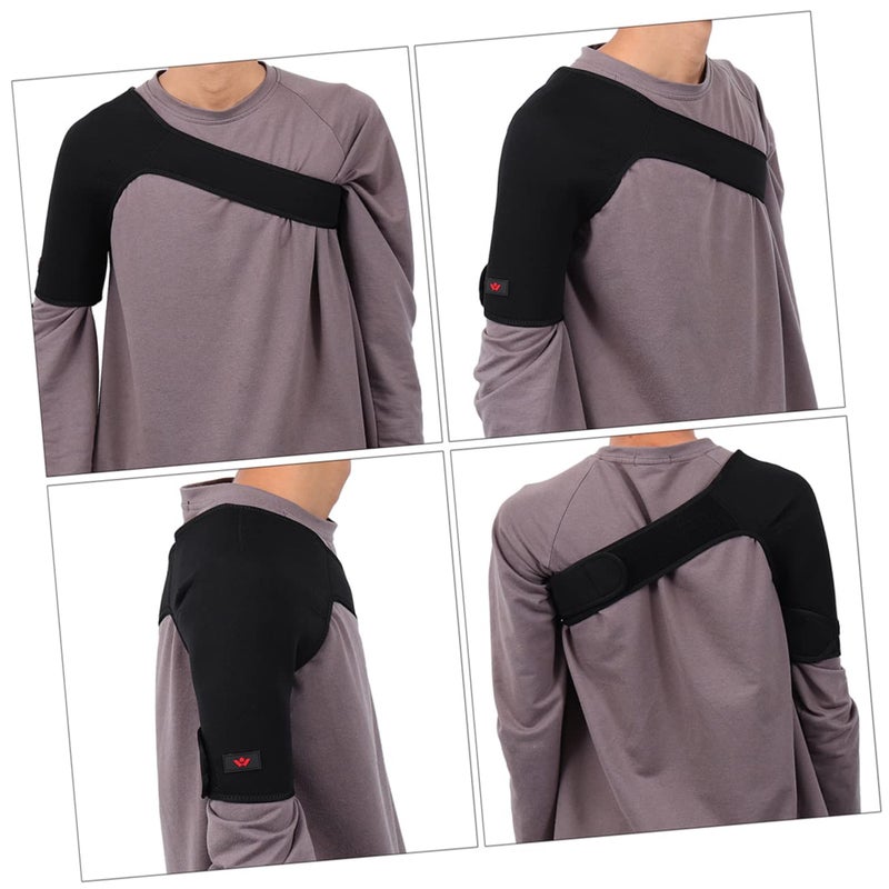 Adjustable Shoulder Support Brace For Women And Men 2 Pack Black For Fitness Yoga Running - Image 4