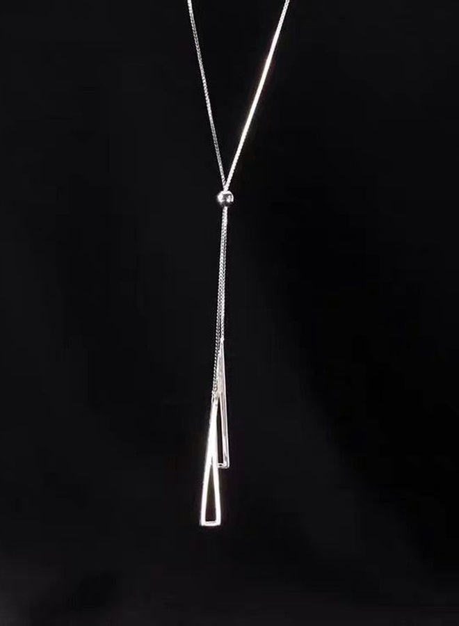 DAEVO Silver Adjustable Tassel Lariat Necklace for Women Perfect for Daily & Formal Wear - Image 5