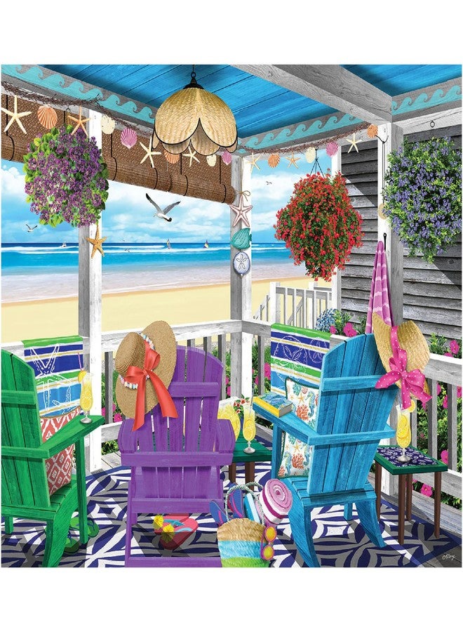 White Mountain 1000 Piece Jigsaw Puzzle Scenic Summer Beach Puzzles with Large Pieces Gift for Adults and Family 24"x30" - Low Tide - Image 1