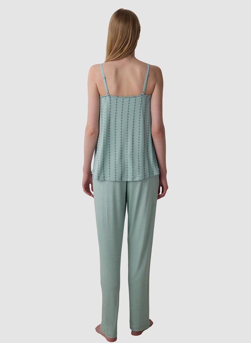 Penti Mint Mama Floral Patterned V-Neck Breastfeeding Tank Top - Image 2