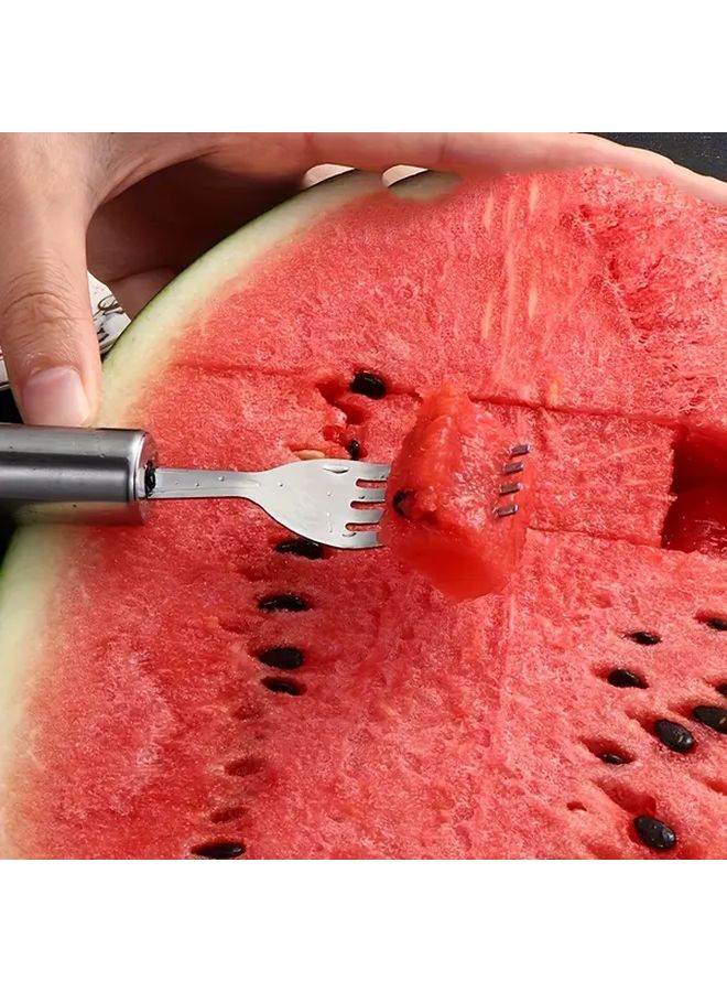 2 in 1 Stainless Steel Watermelon Slicer and Fork Dual Purpose Fruit Cutter for Kitchen - Image 5