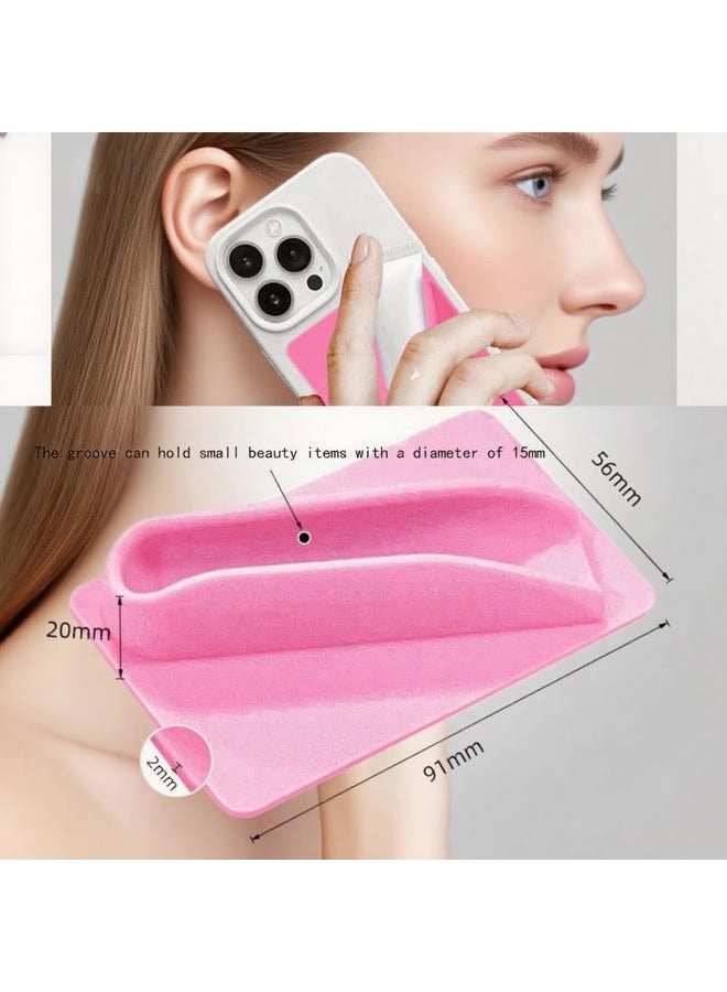 Rookii Lipstick Holder Phone Case,Silicone Holder with Lipgloss Holder for Phone Case with Lipgloss Holder, Adhesive Lip Gloss Balm Phone Card Holder for iPhone and Android, white, Fashion - Image 2