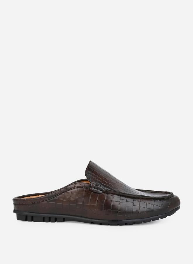 Styli Snake Skin Textured Slip On Mules  - Image 3