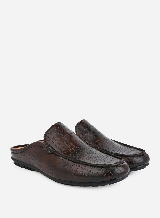 Styli Snake Skin Textured Slip On Mules  - Image 2