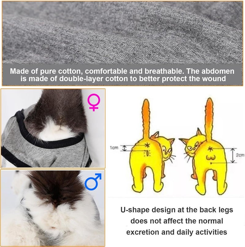 KASTWAVE Defect free upgraded substance Cat Surgery Recovery Suit, Breathable Professional Clothing, Onesie for After Surgery, Spay Suit for Surgical Abdominal Wounds (S) Simple multifunctional build - Image 4