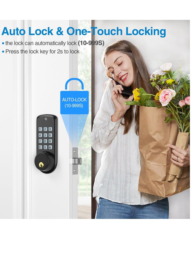 Excefore - Smart Door Lock Electronic Keypad Deadbolt Smart Deadbolt Lock for Front Door Keyless Entry Door Lock with Auto-Lock Anti-Peeping Password Easy Installation for Home Bedroom Garage - Image 1