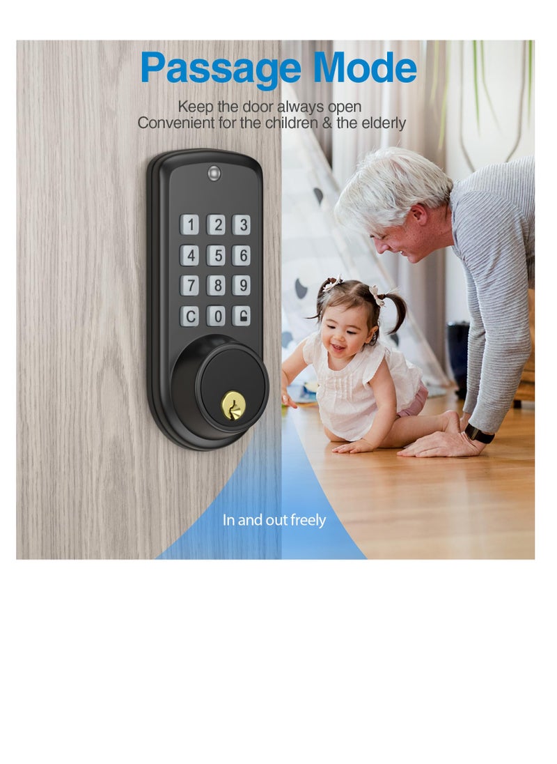 Excefore - Smart Door Lock Electronic Keypad Deadbolt Smart Deadbolt Lock for Front Door Keyless Entry Door Lock with Auto-Lock Anti-Peeping Password Easy Installation for Home Bedroom Garage - Image 1