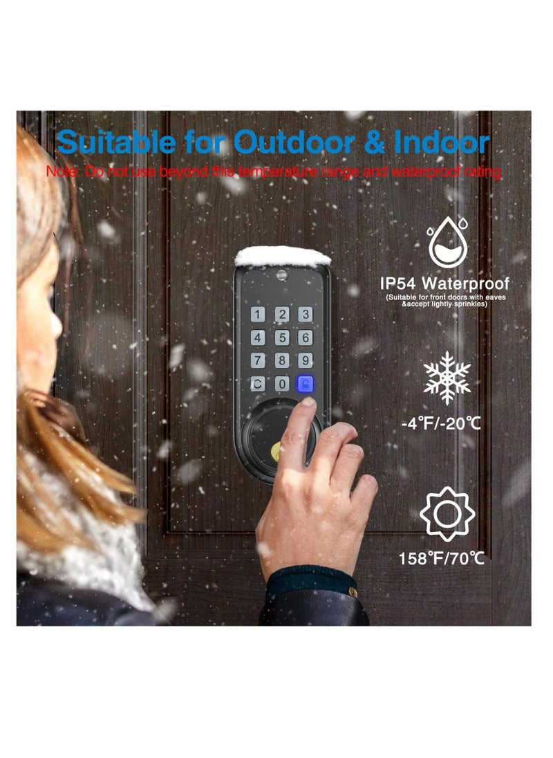 Excefore - Smart Door Lock Electronic Keypad Deadbolt Smart Deadbolt Lock for Front Door Keyless Entry Door Lock with Auto-Lock Anti-Peeping Password Easy Installation for Home Bedroom Garage - Image 1