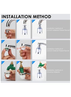 GoodTool Sink Filter Water Faucet Water Sink Filter Universal 360 Degree Rotating Water Filter with 5 Cartridges Remove Heavy Metals and Hard for Kitchen and Bathroom  - Image 5