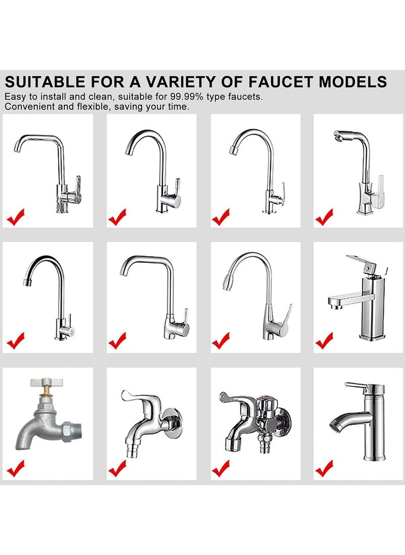 Sink Filter Water Faucet Water Sink Filter Universal 360 Degree Rotating Water Filter with 5 Cartridges Remove Heavy Metals and Hard for Kitchen and Bathroom