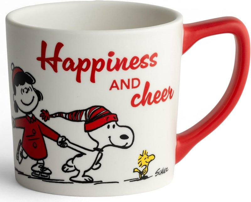DaySpring  Peanuts  Happiness And Cheer Ceramic Mug 14oz Red - Image 1